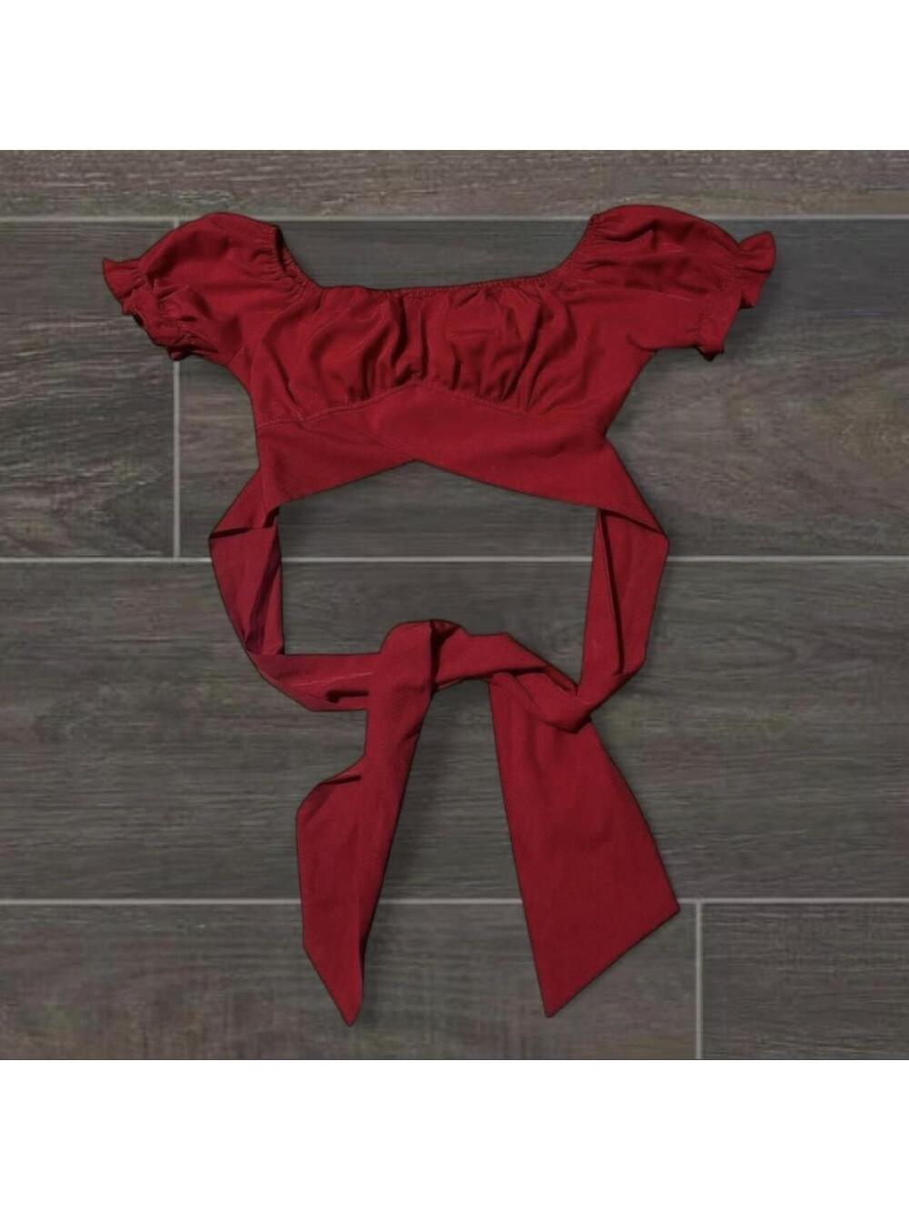 Woman’s small Red mesh tie top